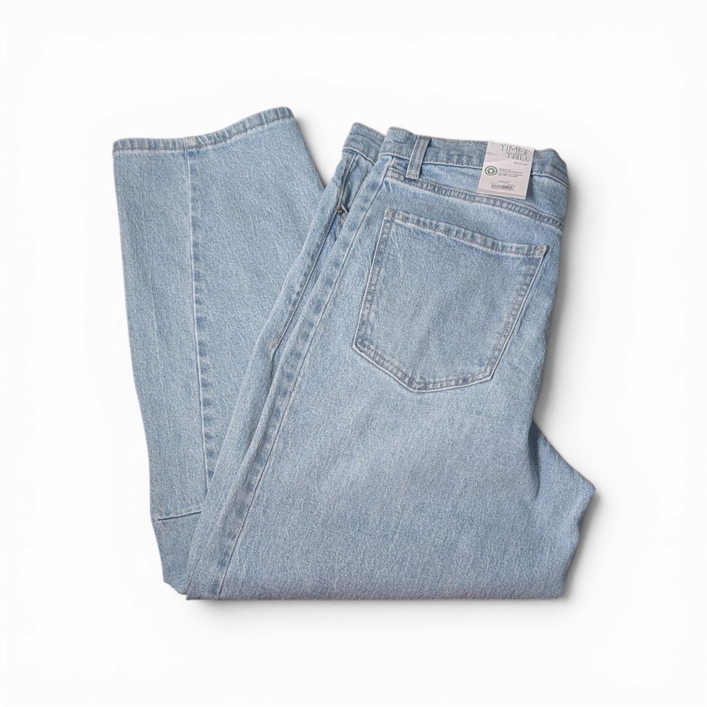 High Rise Barrel Leg Jeans 28" Inseam Light Wash Womens Size 14 New NWT - Picture 6 of 11